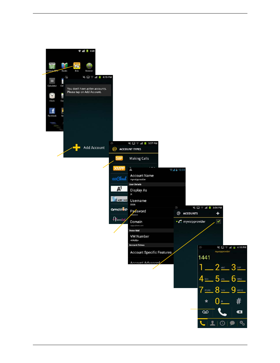 2 setting up, Setting up | CounterPath Bria Android Edition 2.3 User Guide User Manual | Page 8 / 60