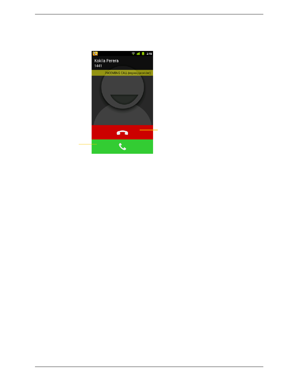 4 handling incoming calls, Handling incoming calls | CounterPath Bria Android Edition 2.2 User Guide User Manual | Page 20 / 60