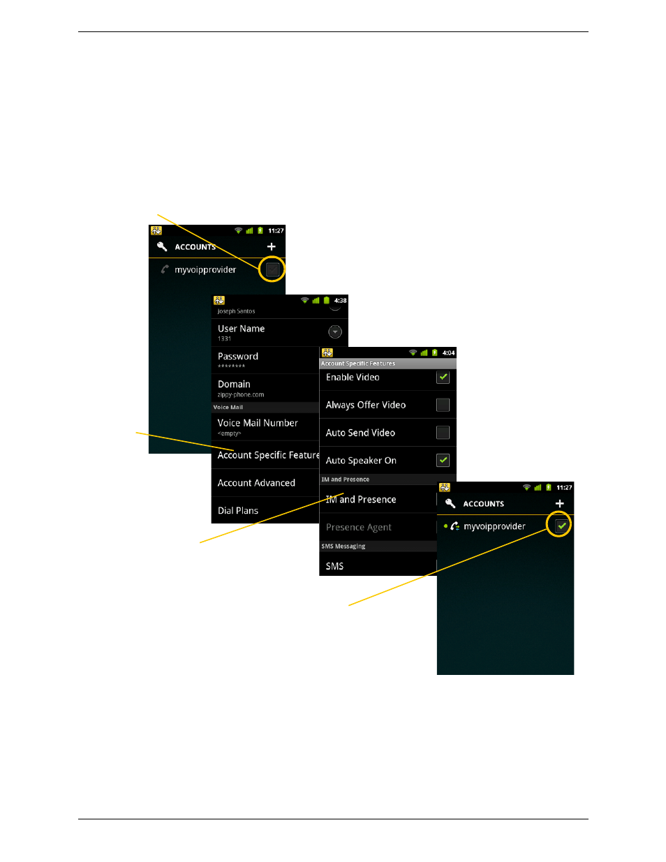 For sip simple | CounterPath Bria Android Edition 2.1 User Guide User Manual | Page 14 / 60