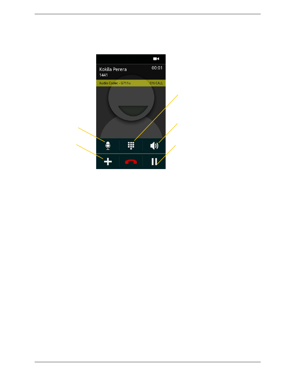 5 handling one established call, Handling one established call | CounterPath Bria Android Edition 2.1 User Guide User Manual | Page 21 / 60