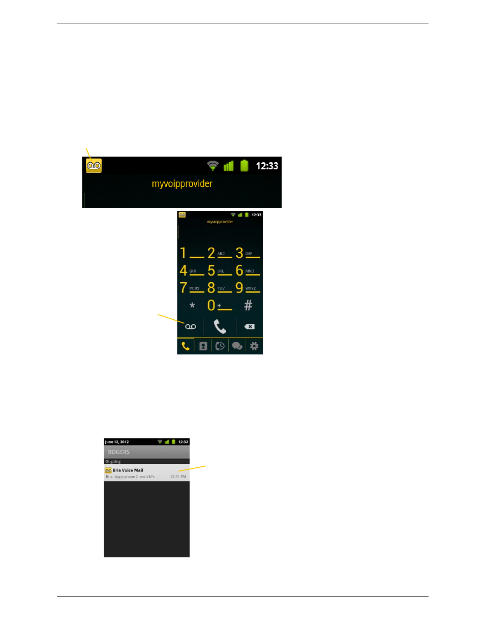 13 accessing voicemail, Accessing voicemail | CounterPath Bria Android Edition 2.1 User Guide User Manual | Page 31 / 60