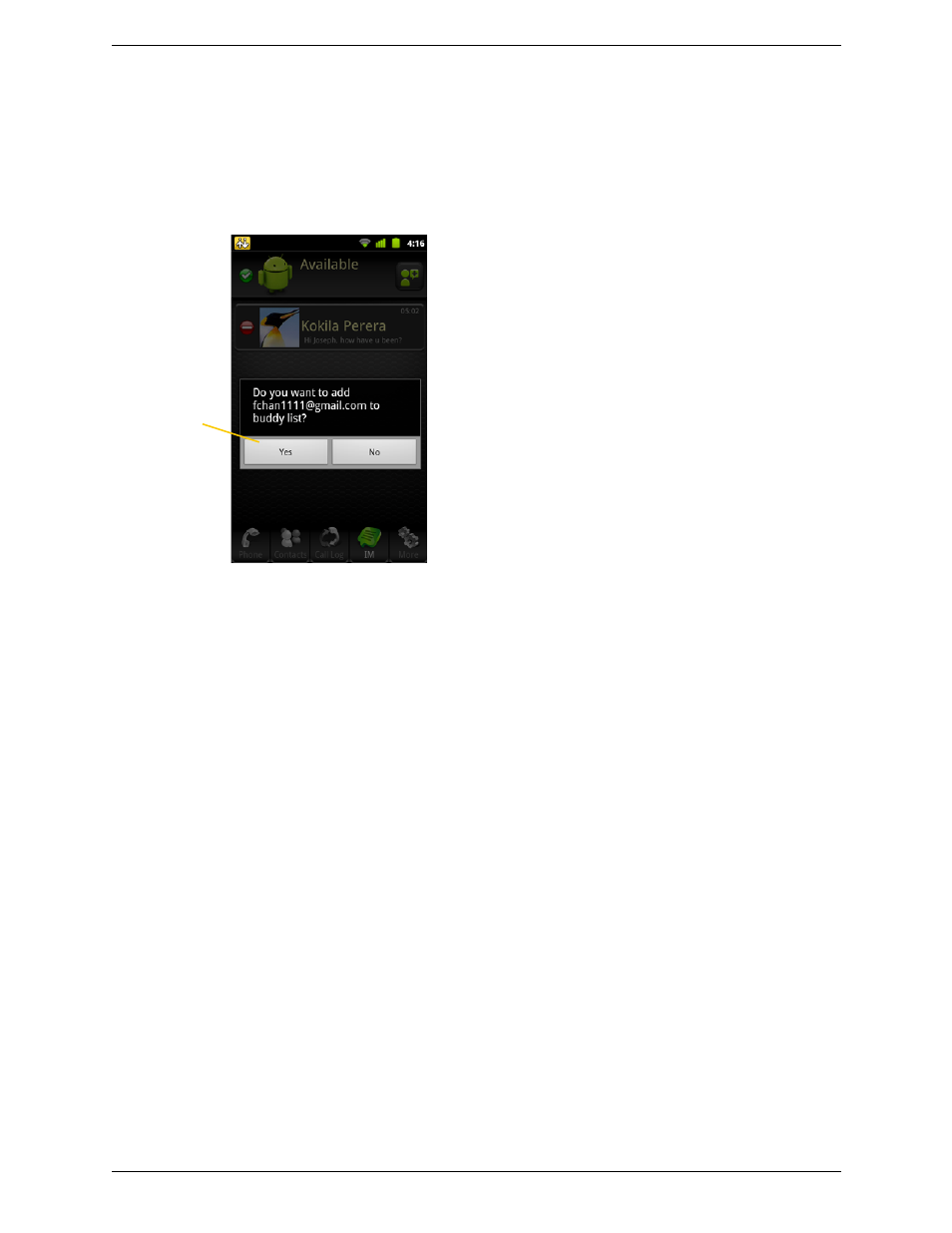 6 responding to buddy requests, Responding to buddy requests | CounterPath Bria Android Edition 1.2 User Guide User Manual | Page 37 / 54