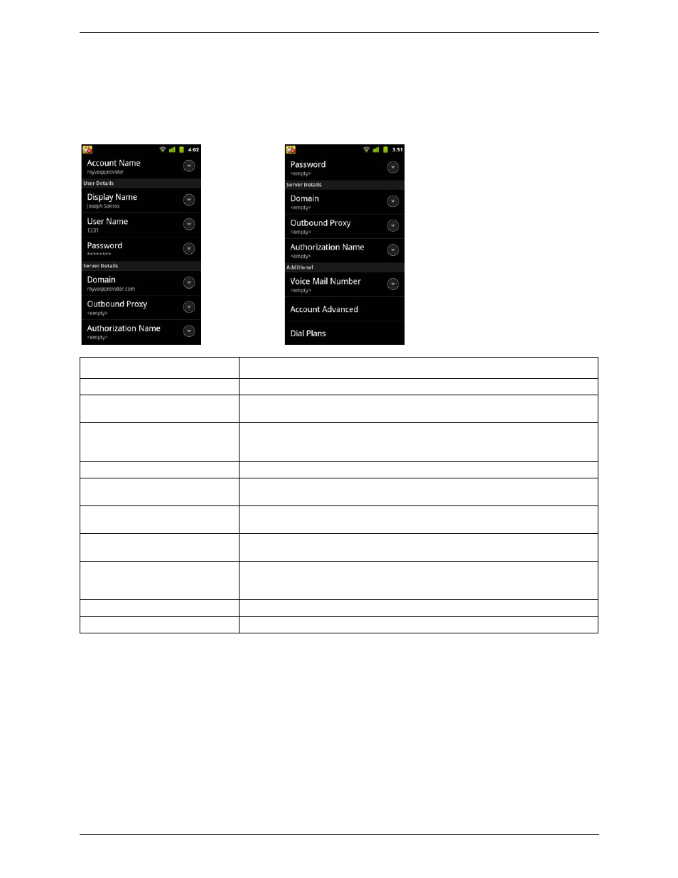 1 account settings, Account settings | CounterPath Bria Android Edition 1.1.9 User Guide User Manual | Page 28 / 40