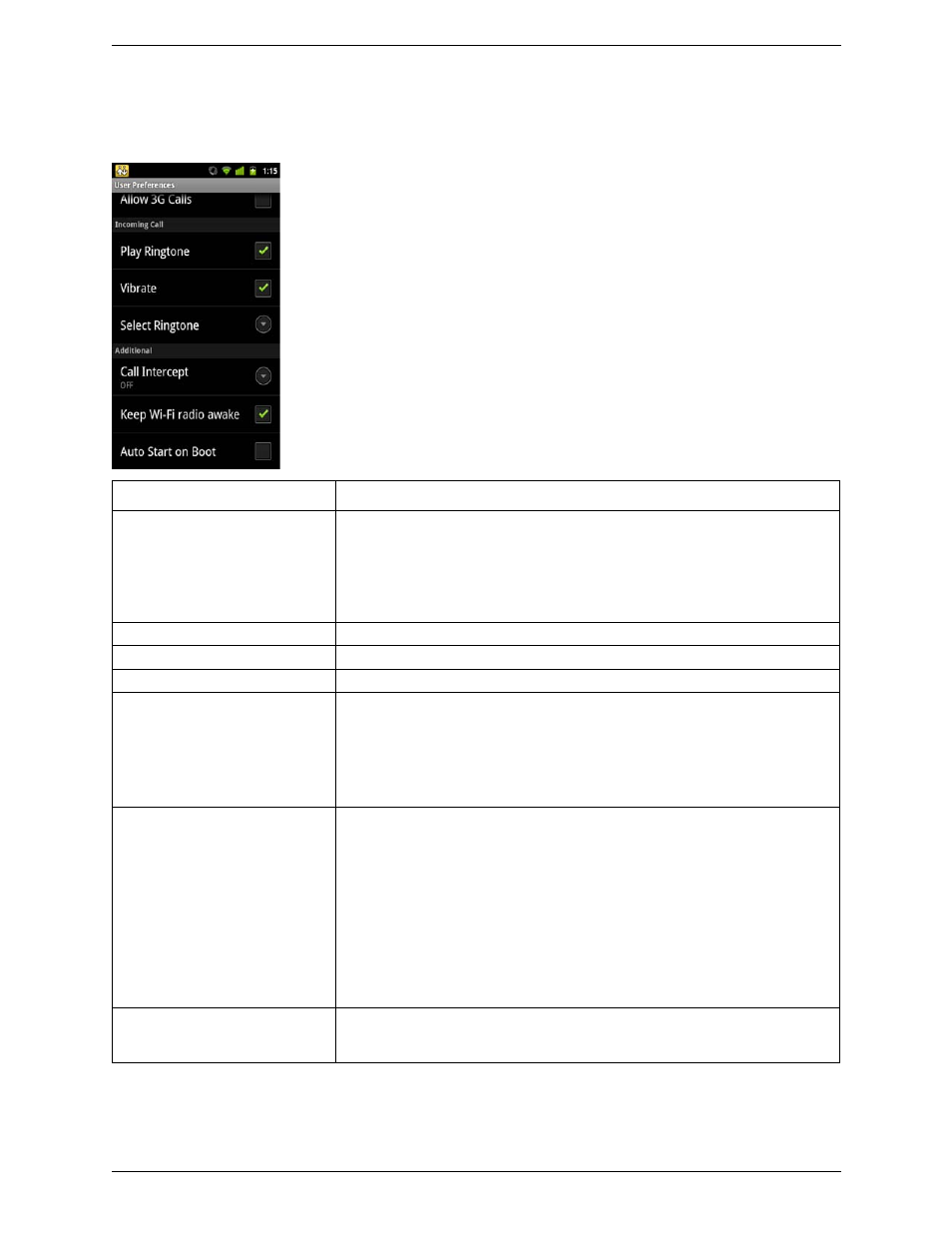 2 user preferences, User preferences | CounterPath Bria Android Edition 1.1.9 User Guide User Manual | Page 31 / 40