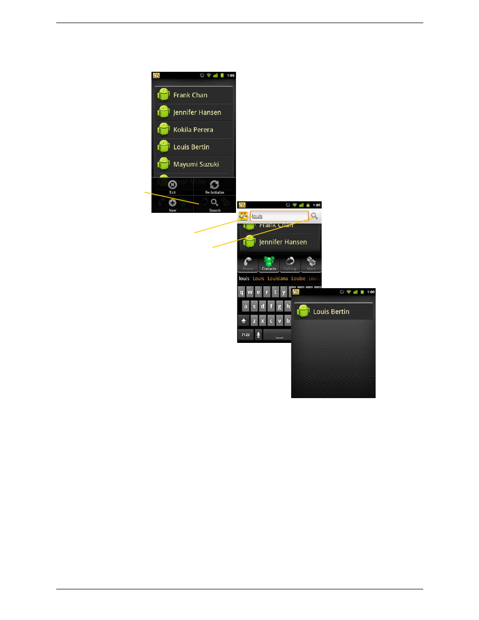 Searching the contact list | CounterPath Bria Android Edition 1.1 User Guide (Revision 7) User Manual | Page 24 / 40