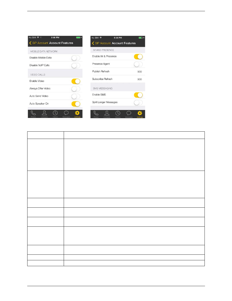 Account specific features | CounterPath Bria iPhone Edition 3.1 User Guide User Manual | Page 51 / 78