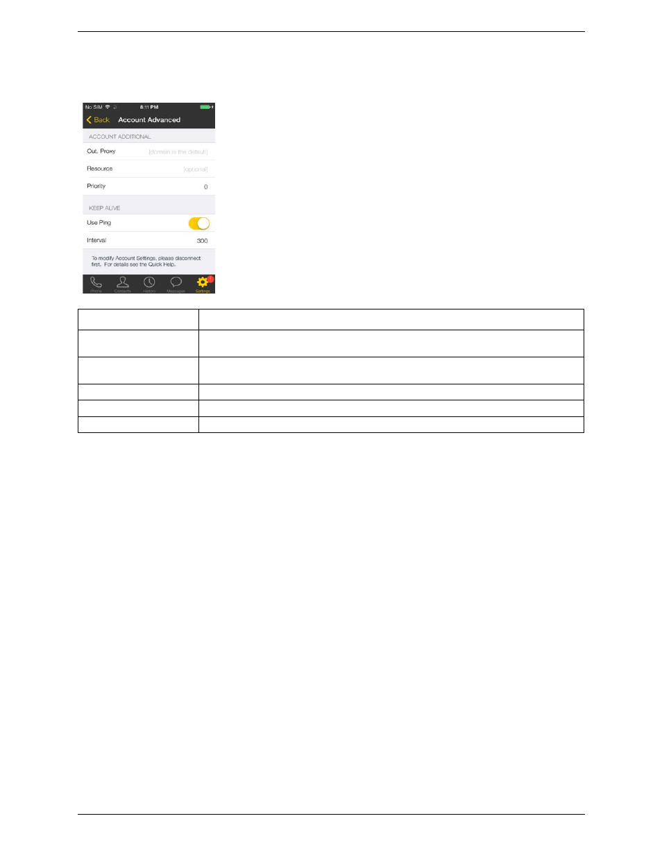 Account advanced (xmpp) | CounterPath Bria iPhone Edition 3.1 User Guide User Manual | Page 56 / 78