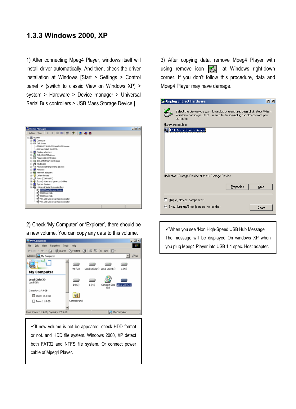 3 windows 2000, xp | AL Tech Portable MPEG Player User Manual | Page 16 / 36