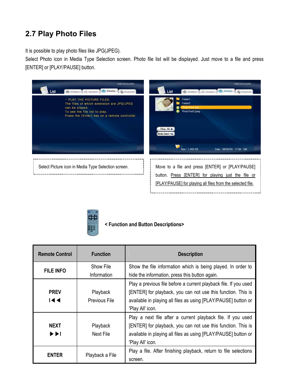 7 play photo files | AL Tech Portable MPEG Player User Manual | Page 32 / 36