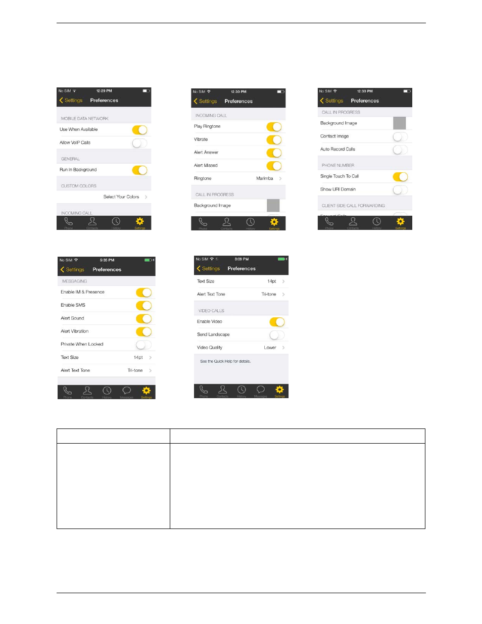 2 preferences, Preferences | CounterPath Bria iPhone Edition 3.0 User Guide User Manual | Page 57 / 76