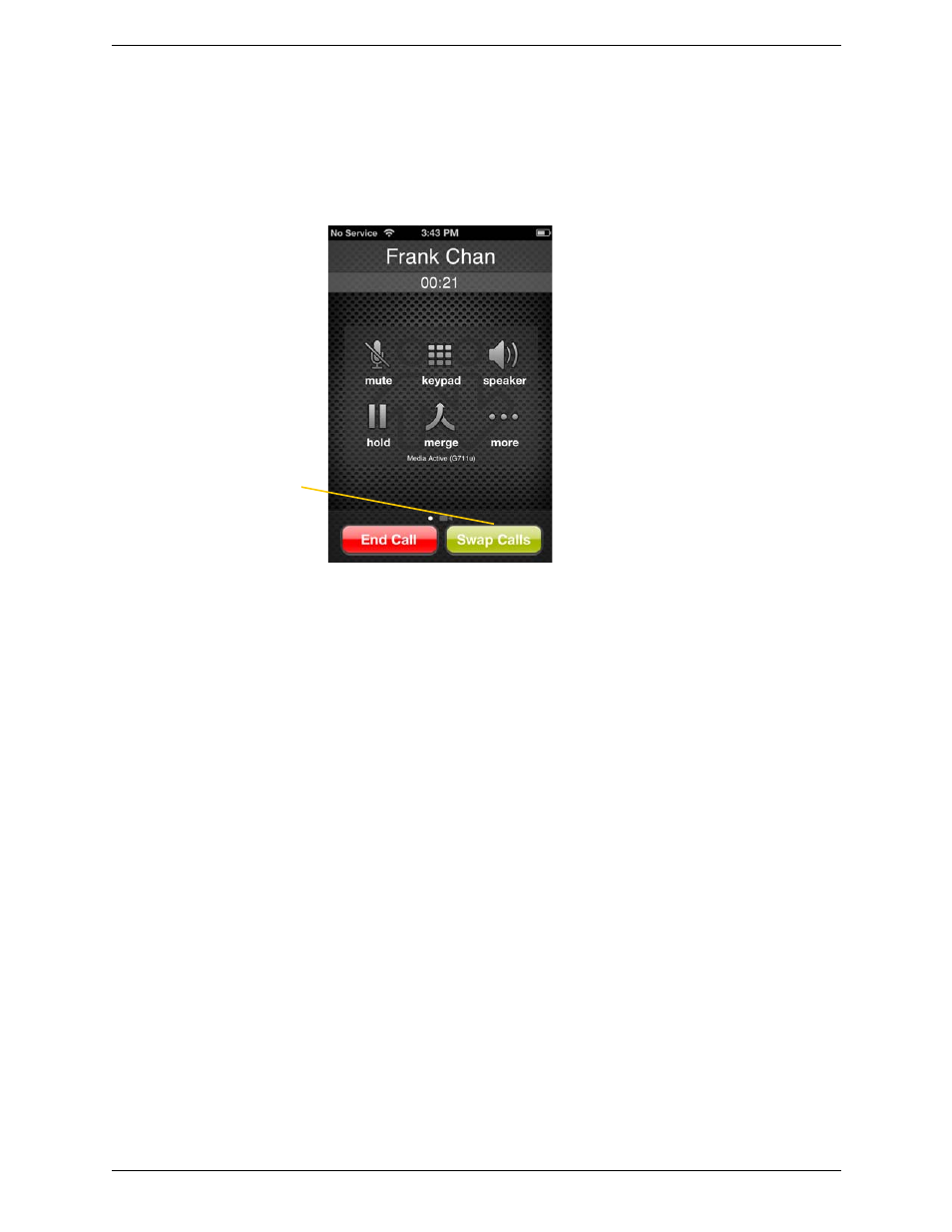 8 handling two established calls, Handling two established calls | CounterPath Bria iPhone Edition 2.5 User Guide User Manual | Page 25 / 76