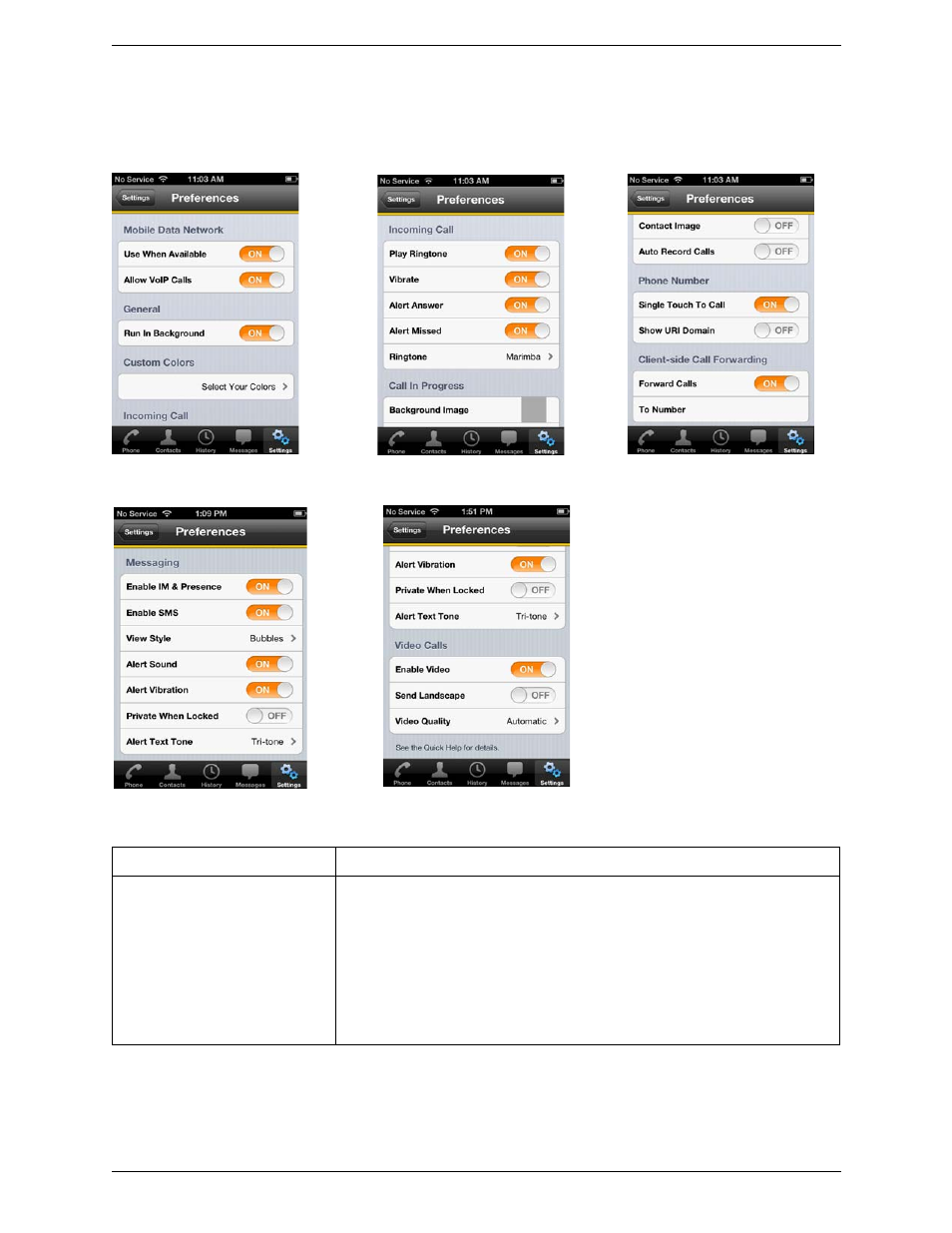 2 preferences, Preferences | CounterPath Bria iPhone Edition 2.5 User Guide User Manual | Page 57 / 76