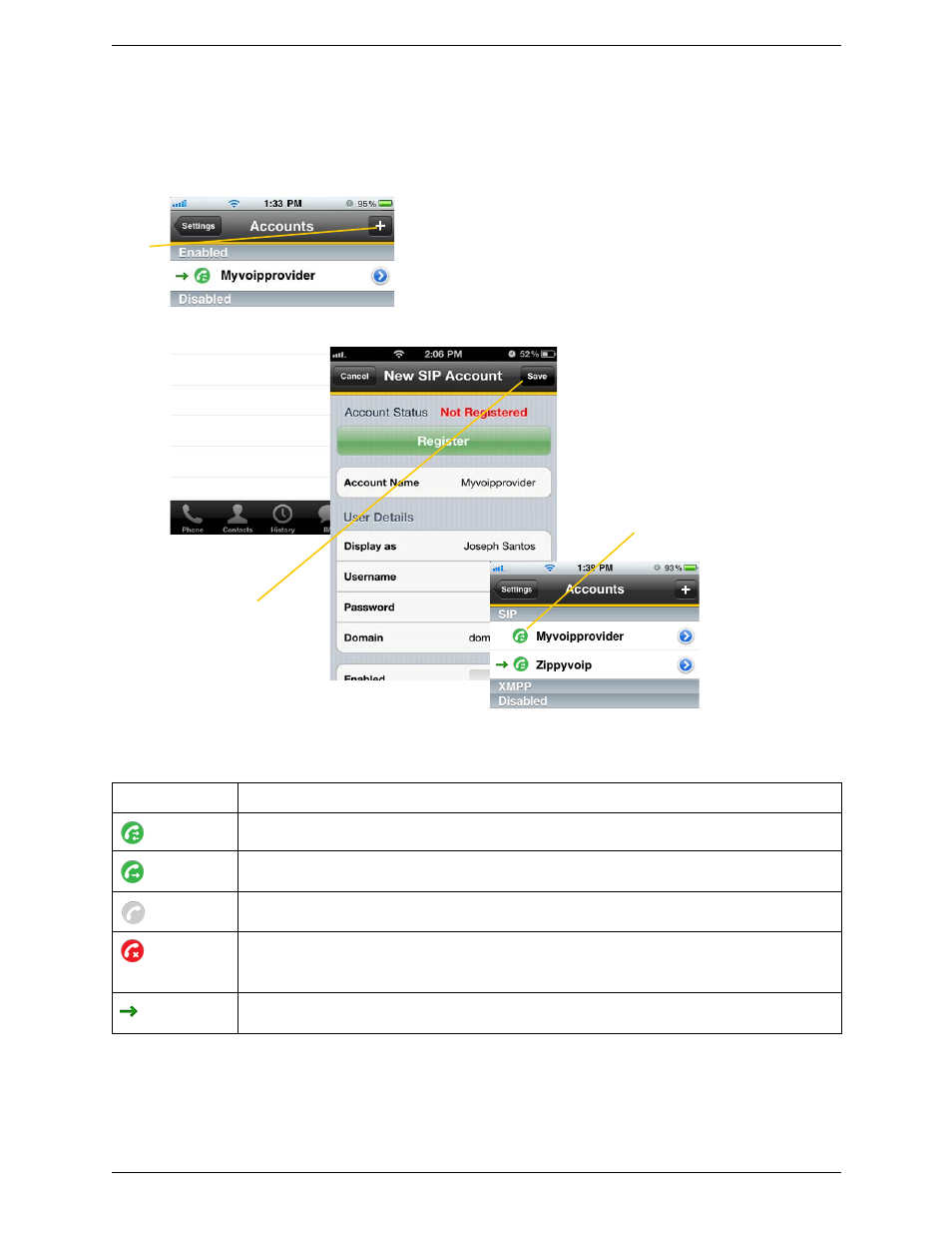 Setting up multiple accounts | CounterPath Bria iPhone Edition 2.5 User Guide User Manual | Page 9 / 76