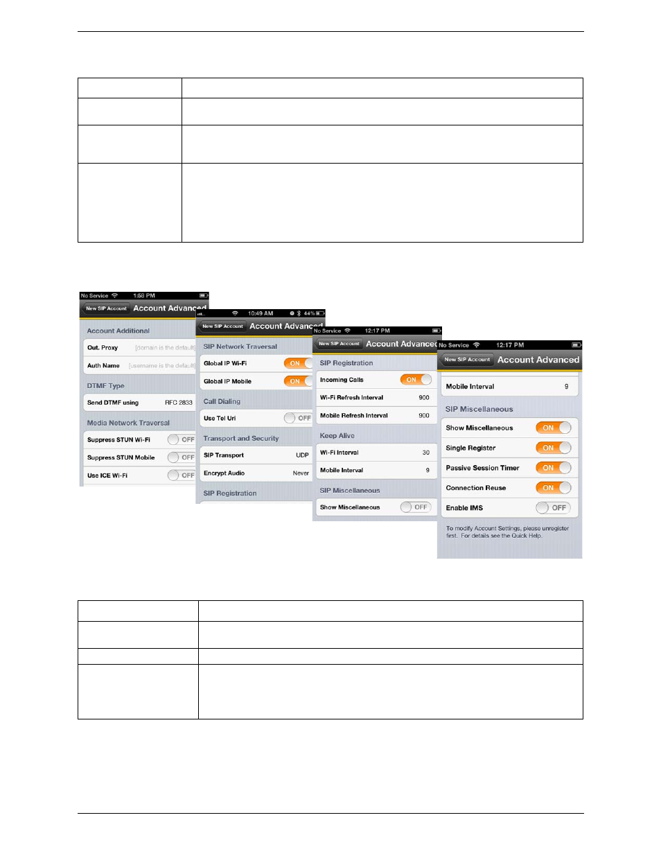 Account advanced (sip) | CounterPath Bria iPhone Edition 2.4.2 User Guide User Manual | Page 48 / 72