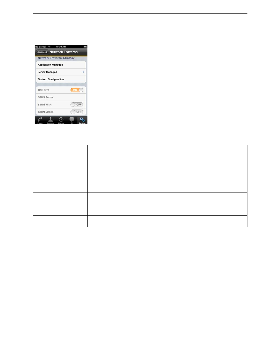 Network traversal strategy | CounterPath Bria iPhone Edition 2.4.2 User Guide User Manual | Page 58 / 72