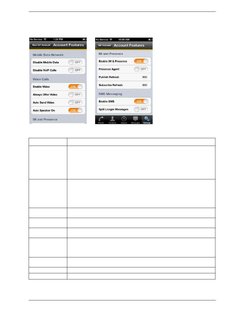Account specific features | CounterPath Bria iPhone Edition 2.4 User Guide User Manual | Page 47 / 72