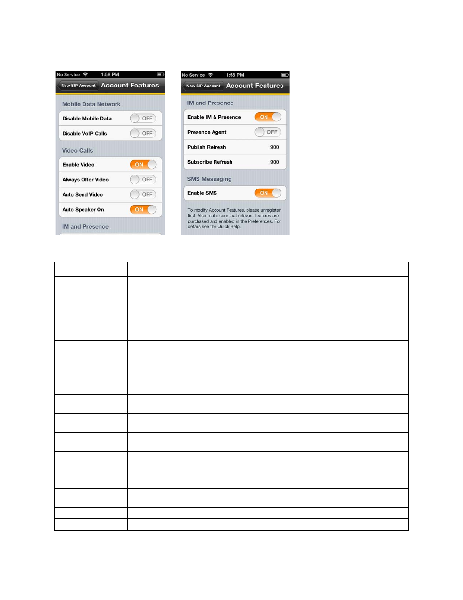 Account specific features | CounterPath Bria iPhone Edition 2.2 User Guide User Manual | Page 41 / 64