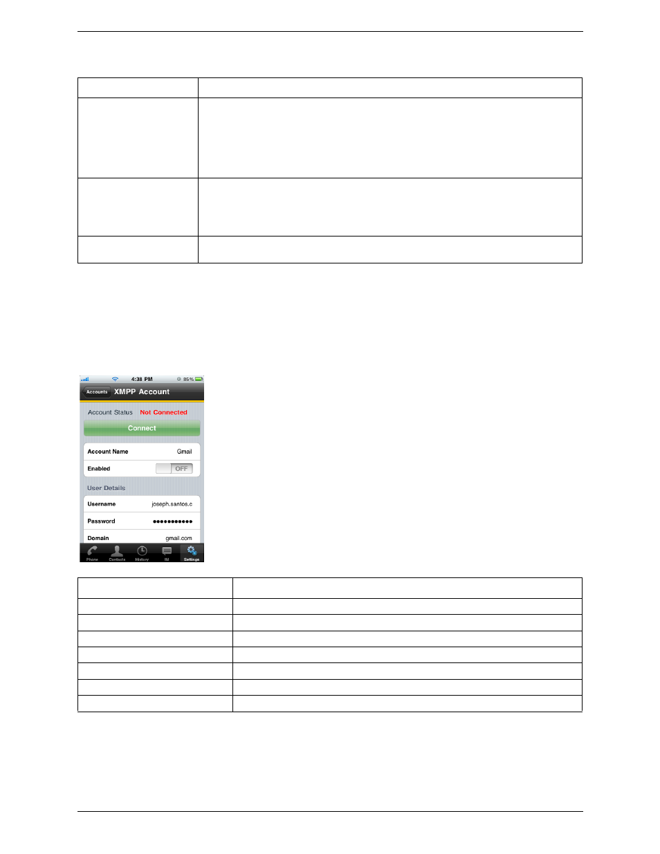 Xmpp accounts | CounterPath Bria iPhone Edition 2.2 User Guide User Manual | Page 44 / 64