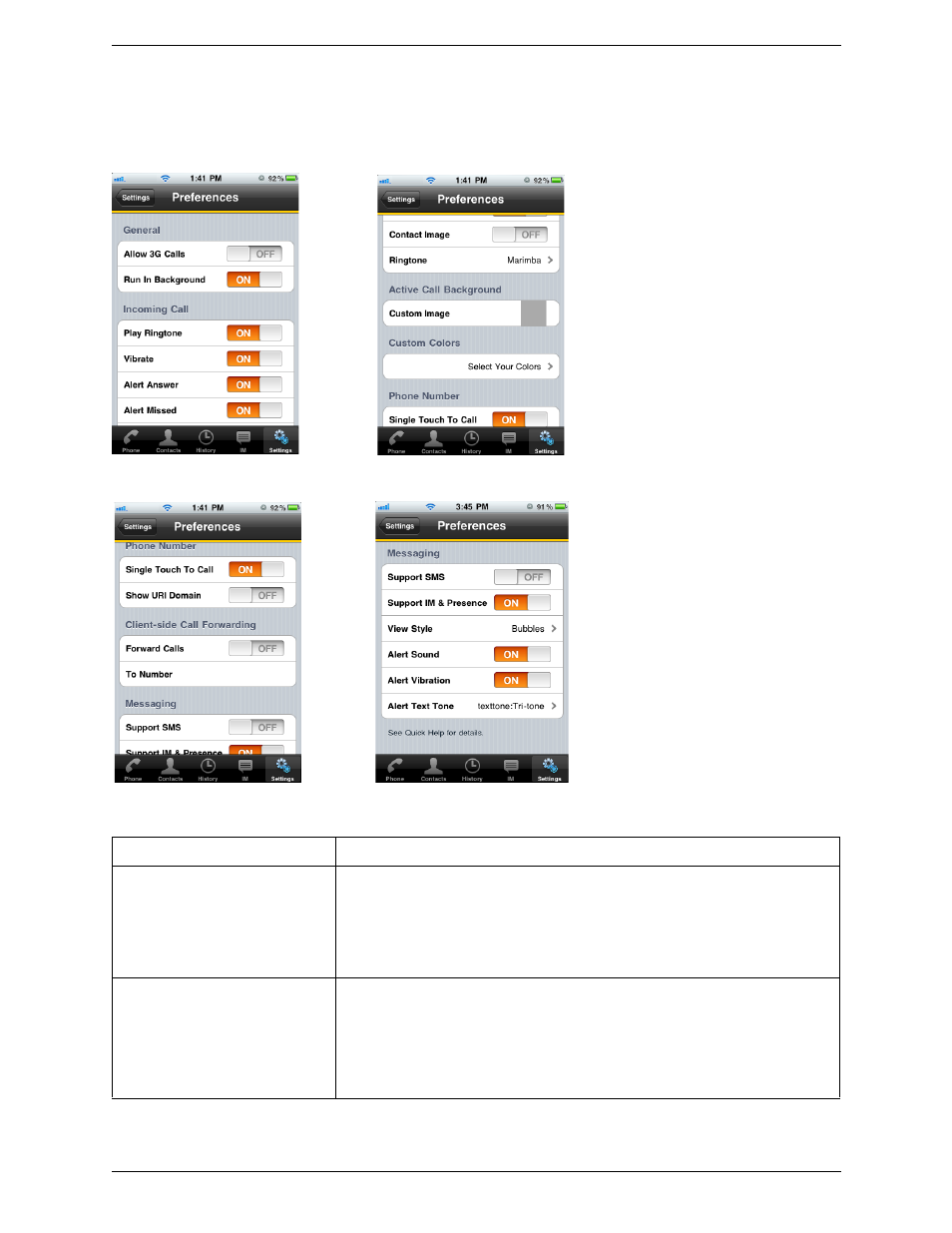 2 preferences, Preferences | CounterPath Bria iPhone Edition 1.3.3 User Guide User Manual | Page 44 / 58