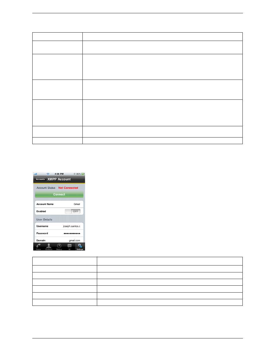 Xmpp accounts | CounterPath Bria iPhone Edition 1.3 User Guide User Manual | Page 42 / 58