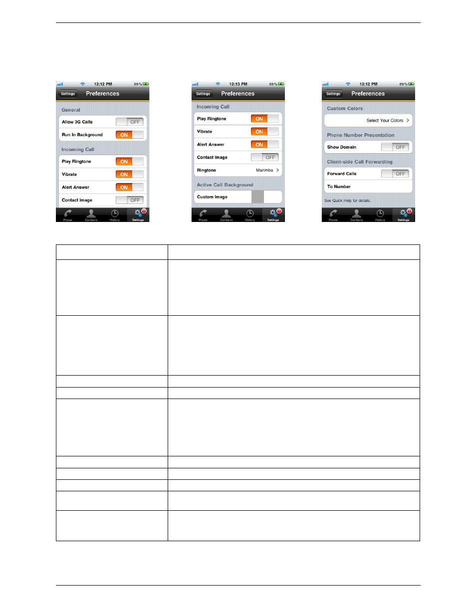 2 user preferences, User preferences | CounterPath Bria iPhone Edition 1.2.8 User Guide User Manual | Page 29 / 42