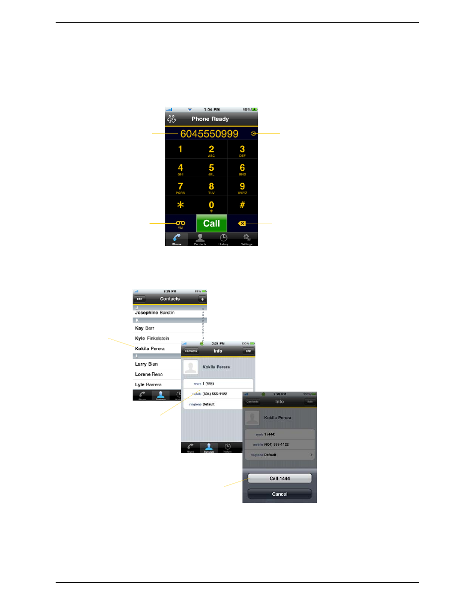 3 placing a call, Placing a call | CounterPath Bria iPhone Edition 1.2 User Guide User Manual | Page 12 / 38