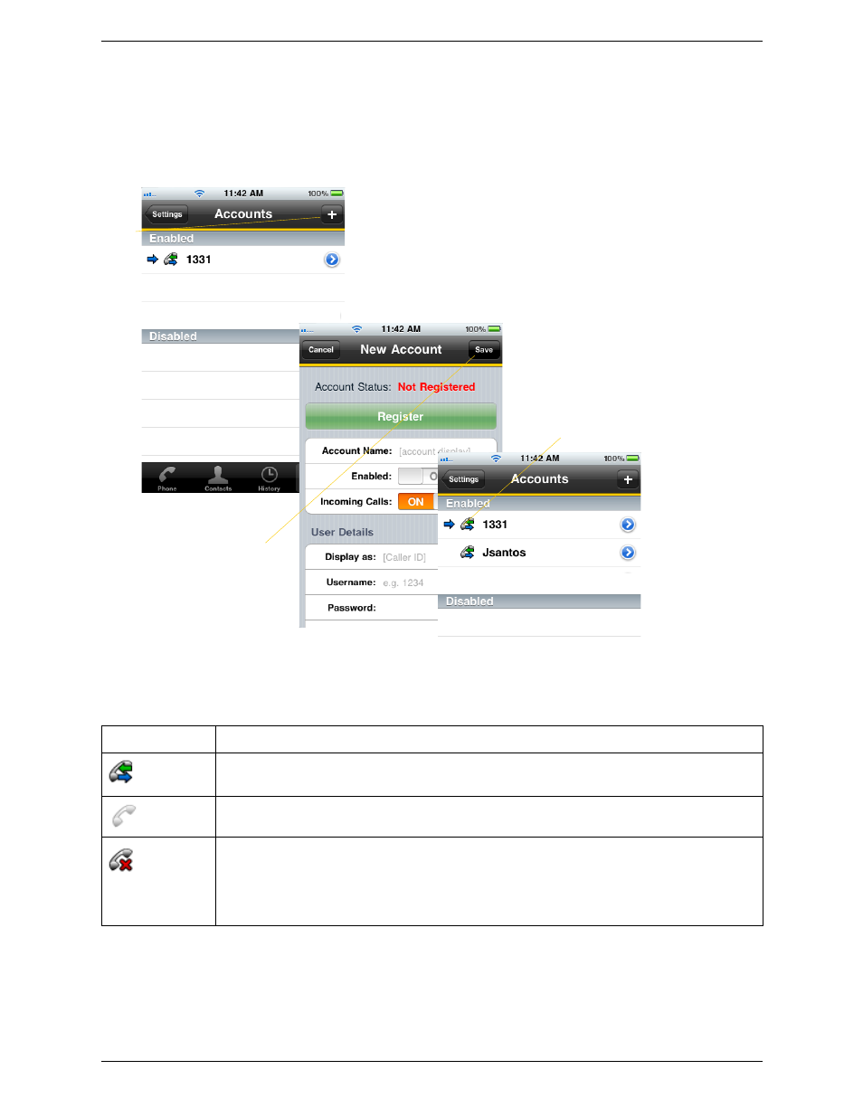 Setting up multiple accounts | CounterPath Bria iPhone Edition 1.1.2 User Guide (Revision 3) User Manual | Page 9 / 38