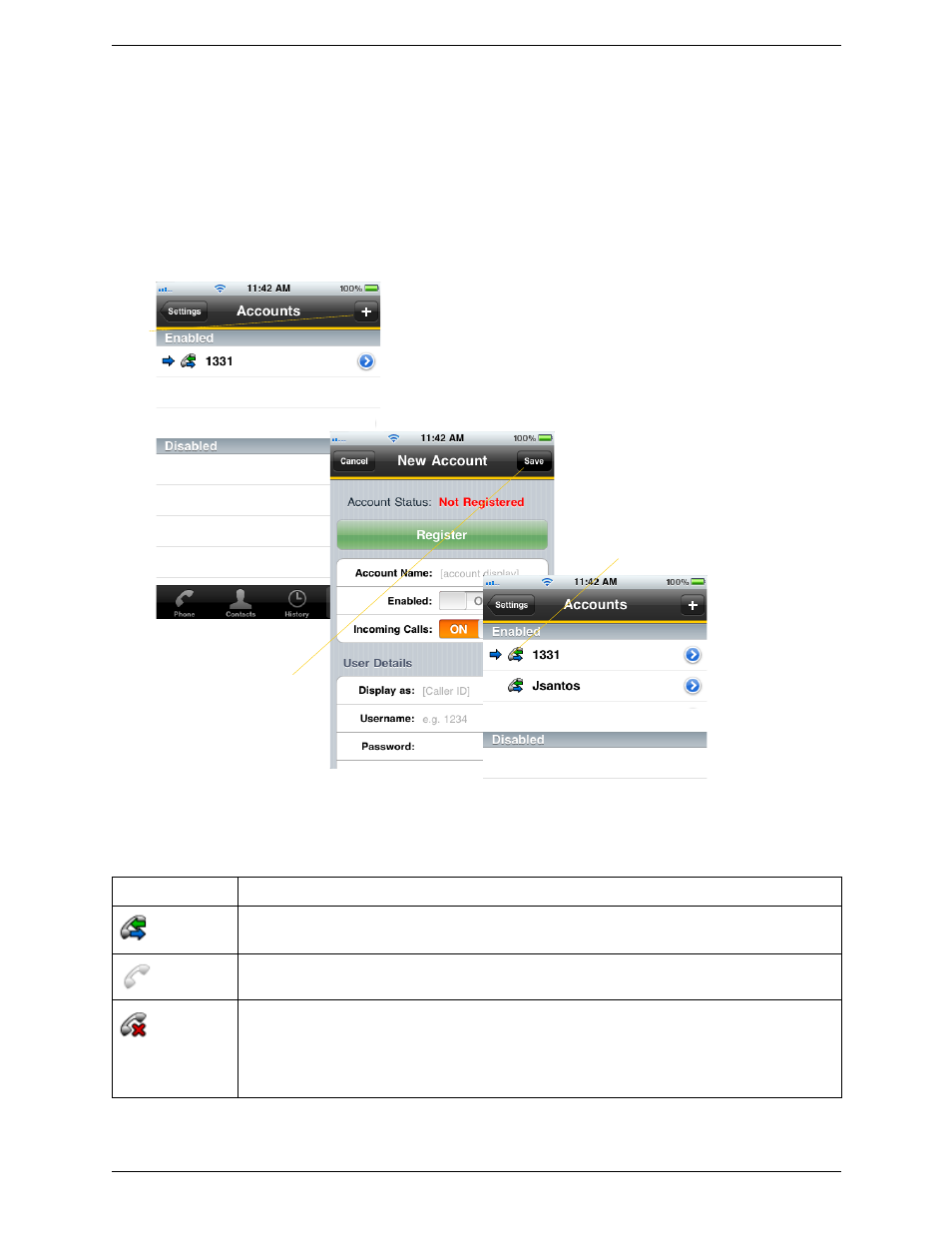 Setting up multiple accounts | CounterPath Bria iPhone Edition User Guide (Revision 2) User Manual | Page 9 / 38