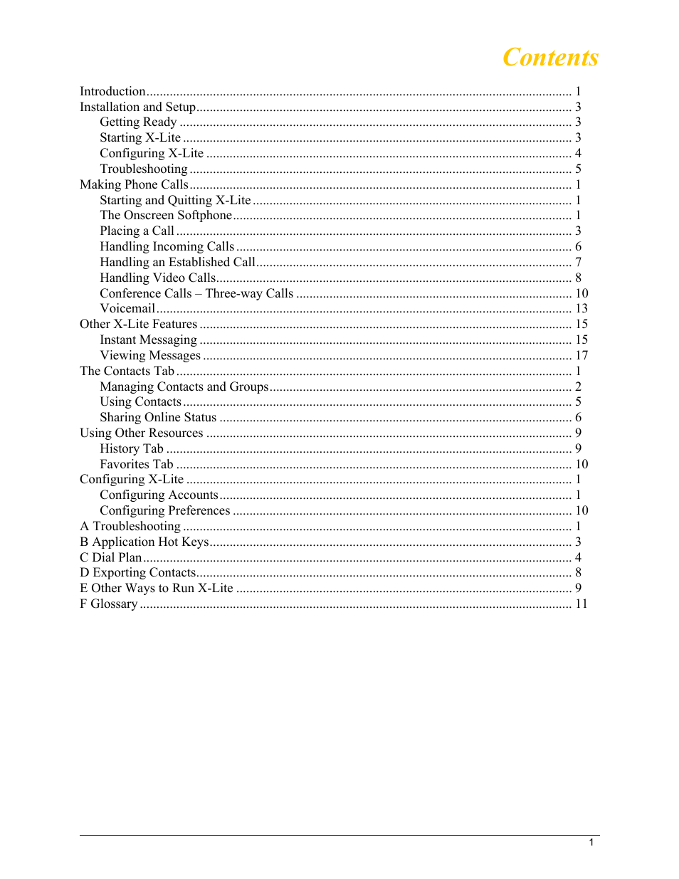 CounterPath X-Lite 4.7 for Windows User Guide User Manual | Page 3 / 66