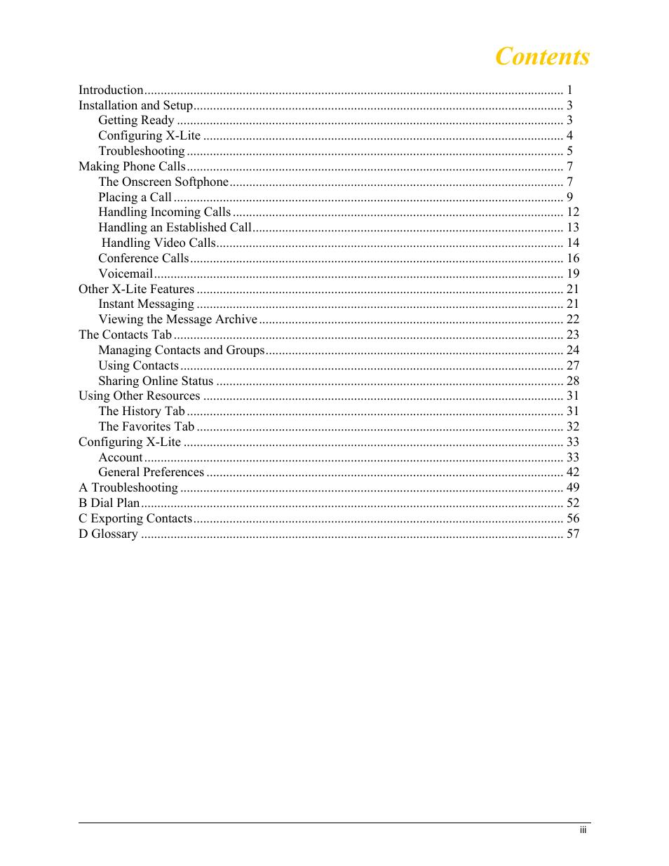 CounterPath X-Lite 4.7 for Mac User Guide User Manual | Page 3 / 61
