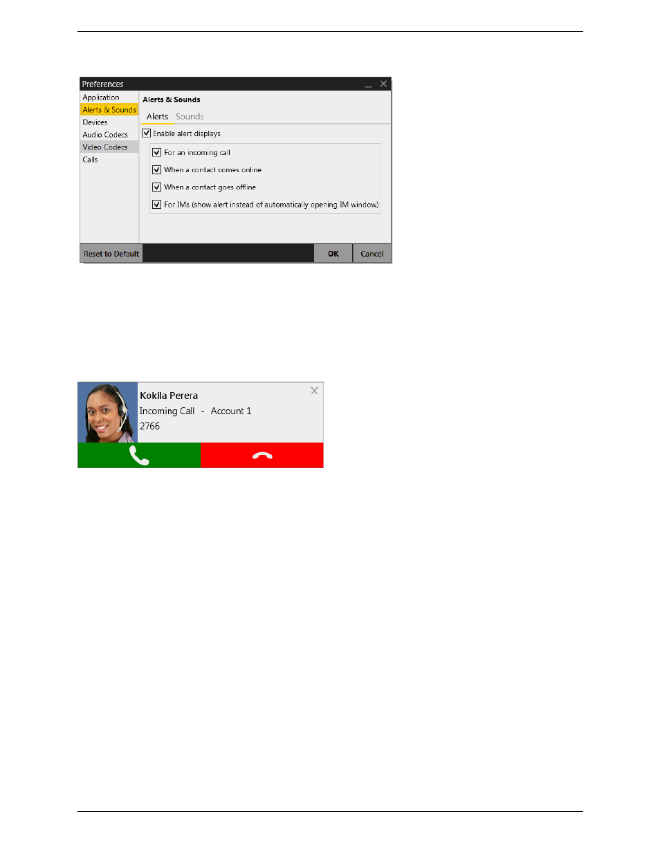 Preferences – alerts & sounds | CounterPath X-Lite 4.6 for Windows User Guide User Manual | Page 49 / 66