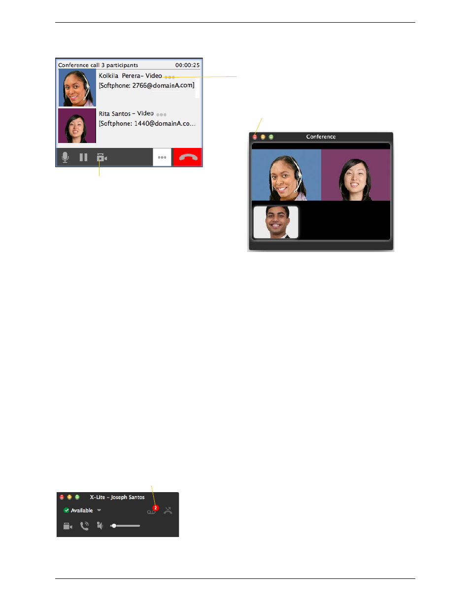 7 voicemail, Voicemail, Video conference calls | CounterPath X-Lite 4.6 for Mac User Guide User Manual | Page 21 / 61