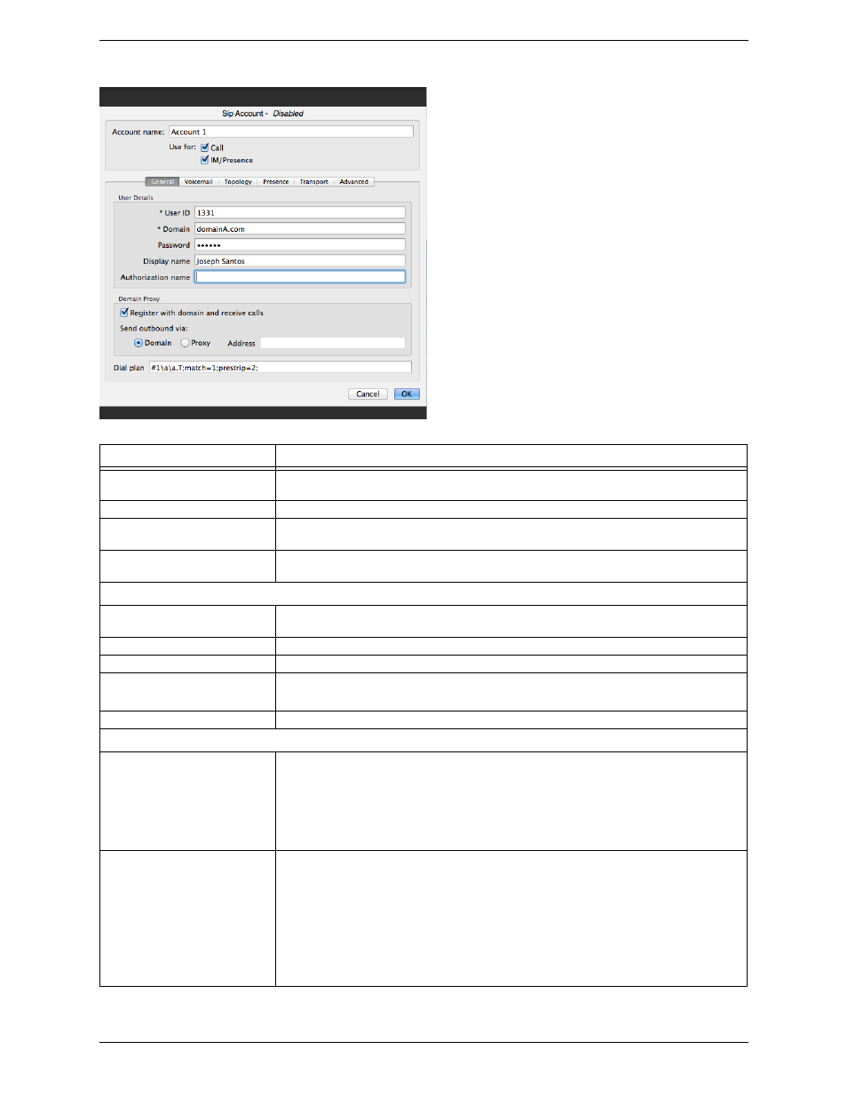 Account – general | CounterPath X-Lite 4.6 for Mac User Guide User Manual | Page 36 / 61