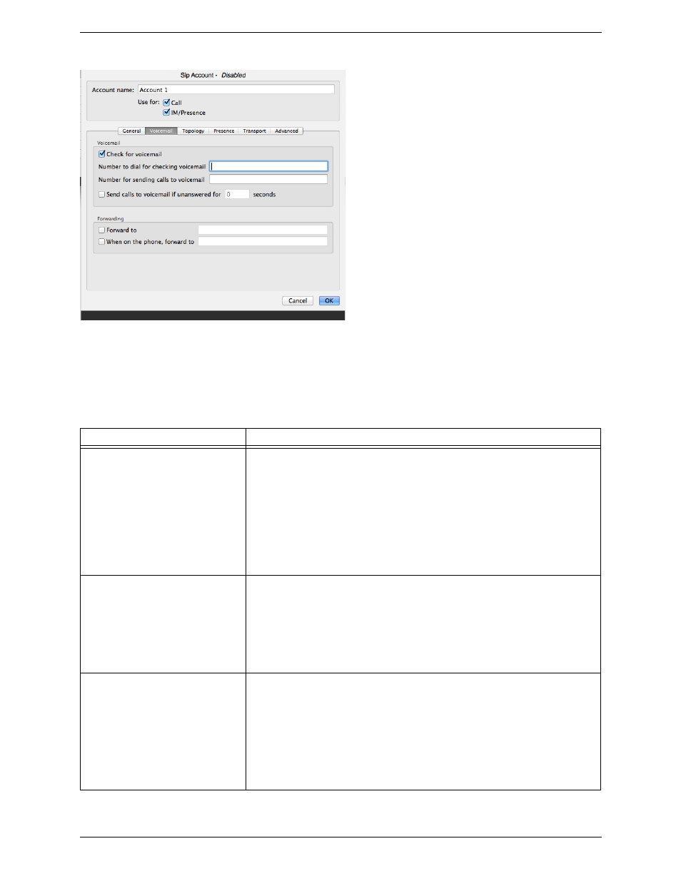 Account – voicemail | CounterPath X-Lite 4.6 for Mac User Guide User Manual | Page 38 / 61