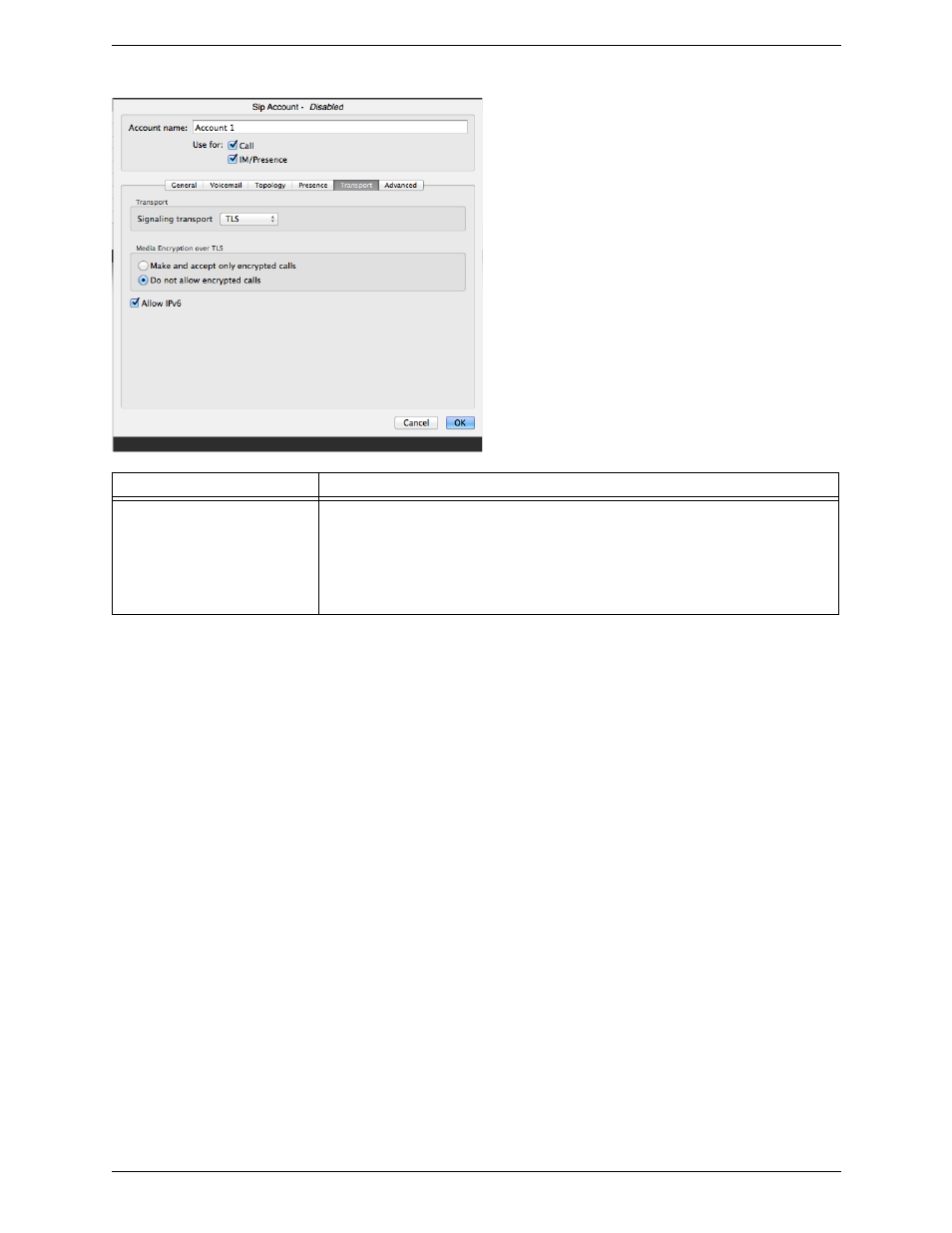 Account – transport | CounterPath X-Lite 4.6 for Mac User Guide User Manual | Page 42 / 61
