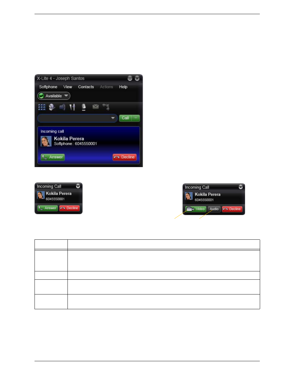 5 handling incoming calls, Handling incoming calls | CounterPath X-Lite 4 for Windows User Guide User Manual | Page 17 / 62