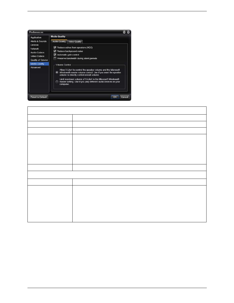 Preferences – media quality | CounterPath X-Lite 4 for Windows User Guide User Manual | Page 51 / 62