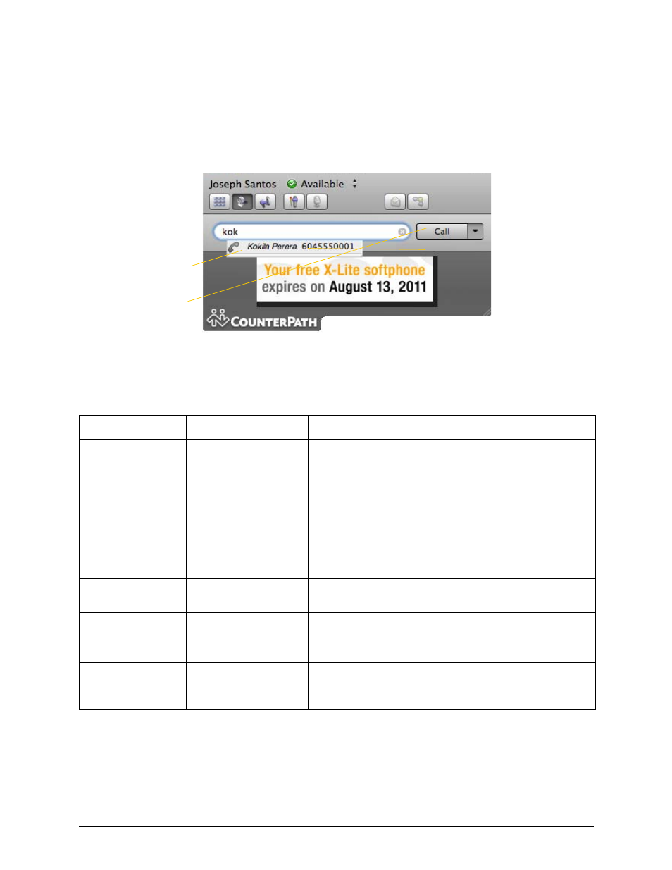 2 placing a call, Placing a call | CounterPath X-Lite 4 for Mac User Guide User Manual | Page 13 / 58