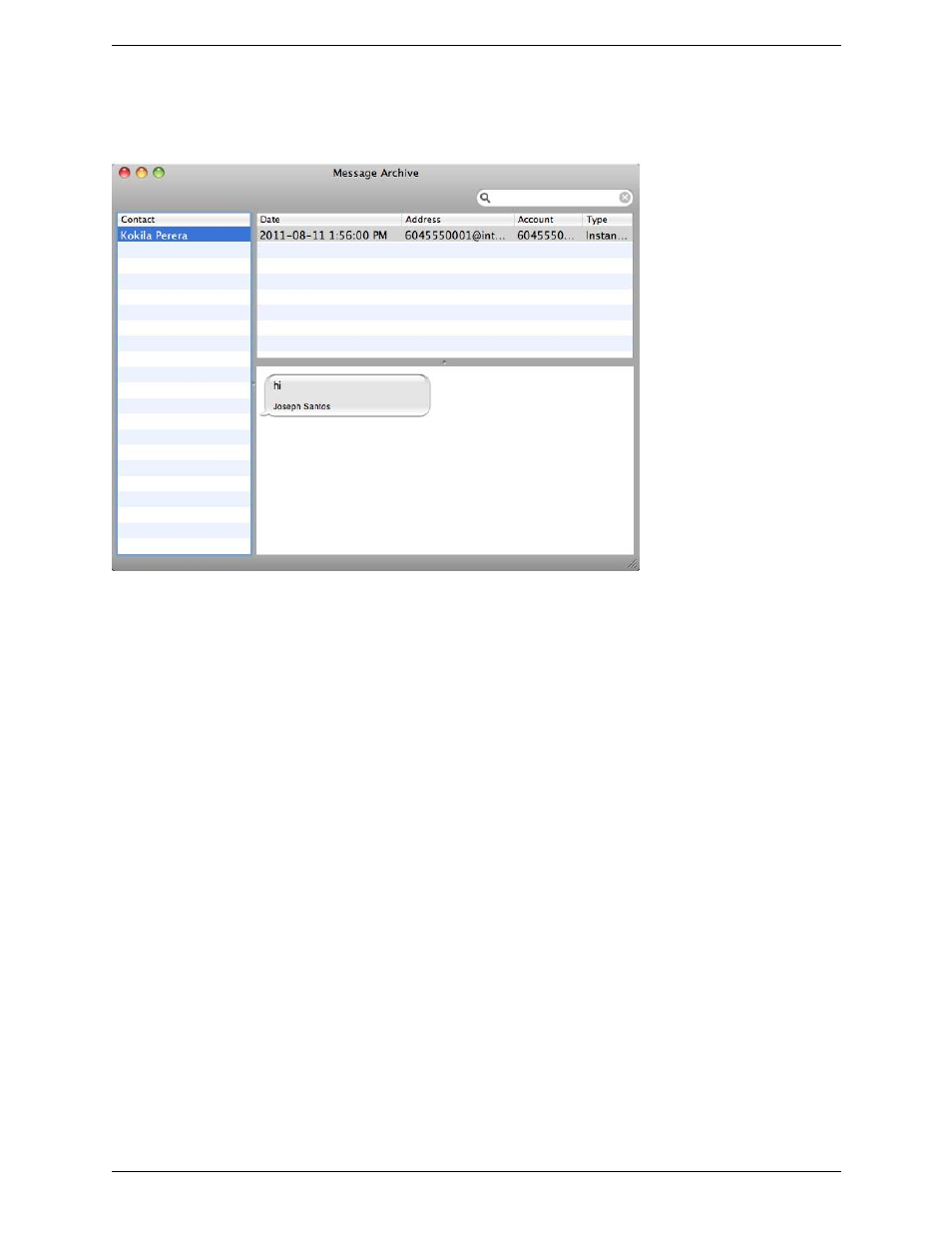 Viewing the im archive | CounterPath X-Lite 4 for Mac User Guide User Manual | Page 20 / 58