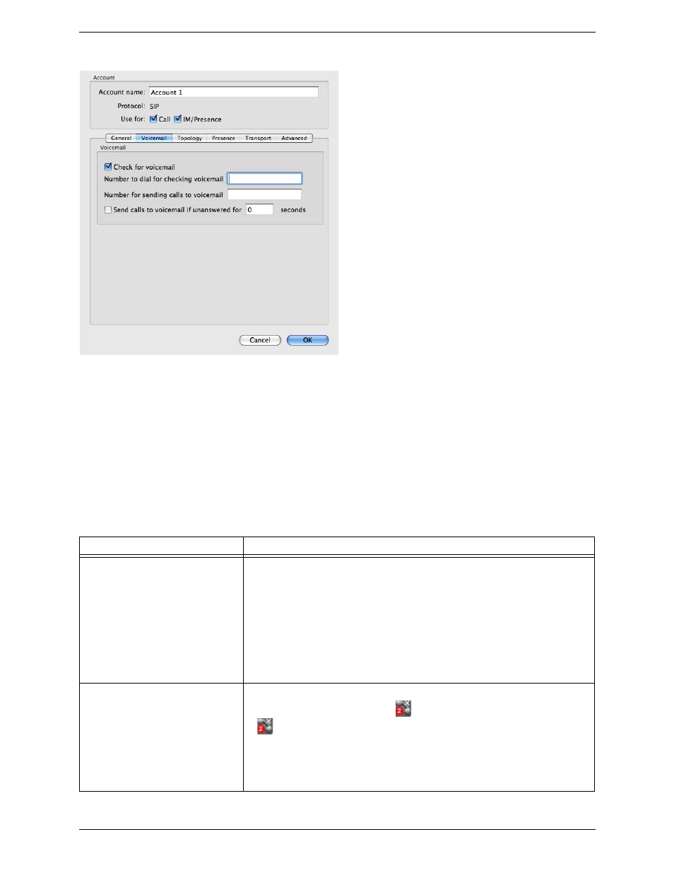 Accounts – voicemail | CounterPath X-Lite 4 for Mac User Guide User Manual | Page 31 / 58