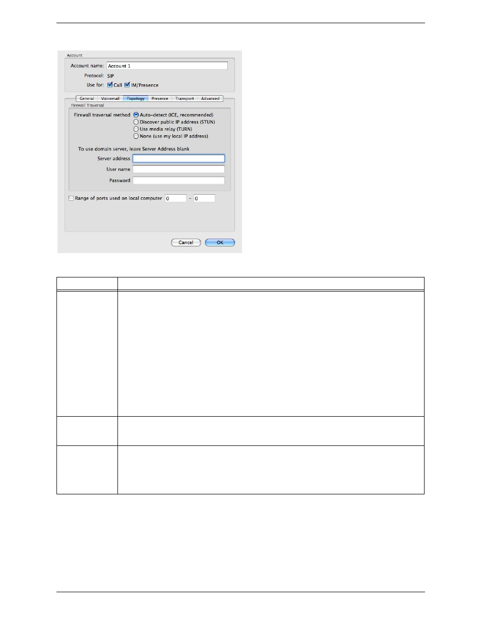 Accounts – topology | CounterPath X-Lite 4 for Mac User Guide User Manual | Page 33 / 58