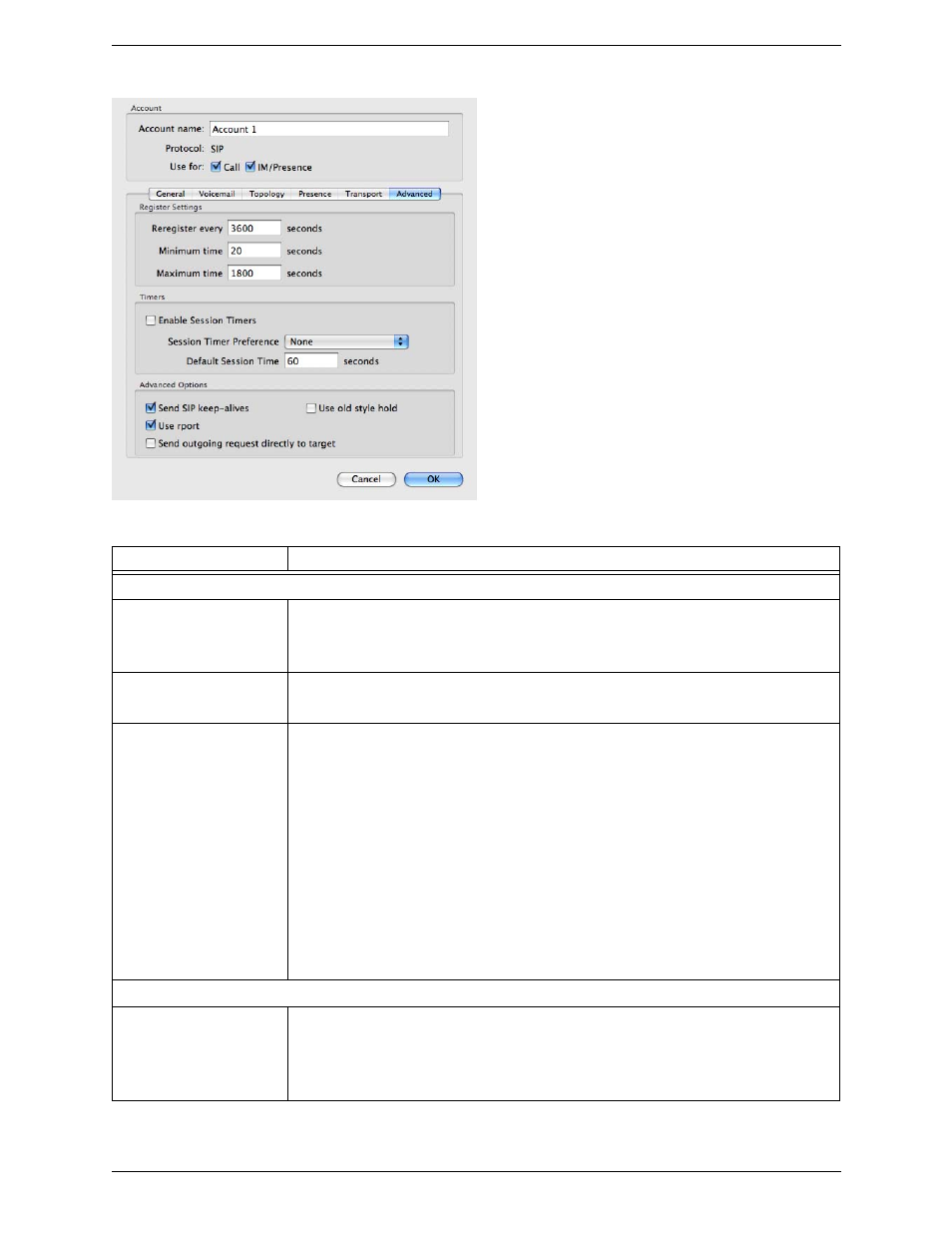 Accounts – advanced | CounterPath X-Lite 4 for Mac User Guide User Manual | Page 36 / 58