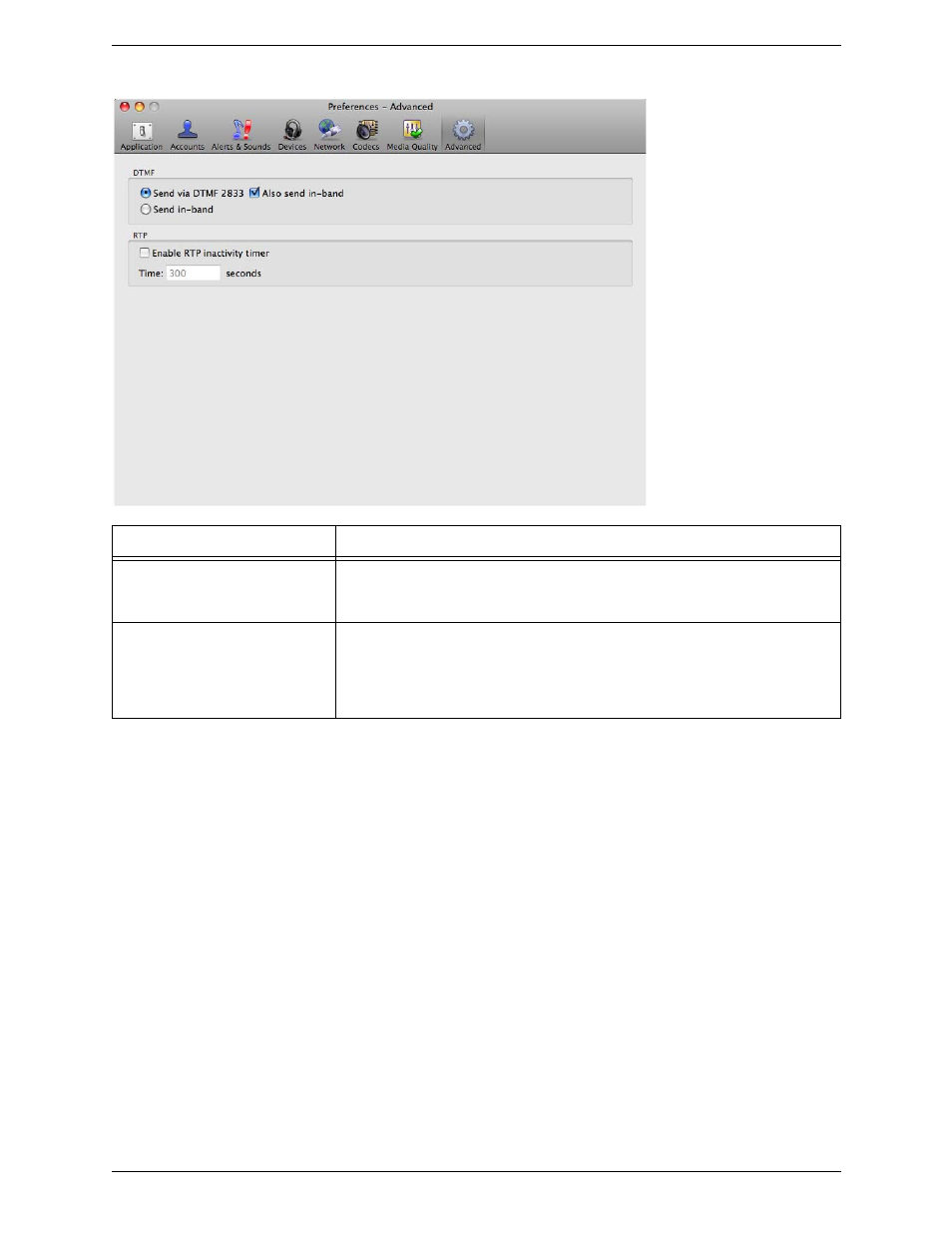 Preferences – advanced | CounterPath X-Lite 4 for Mac User Guide User Manual | Page 46 / 58