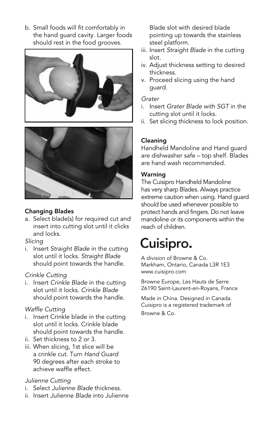 Cuisipro 74-7199 Handheld Mandoline User Manual | Page 4 / 4