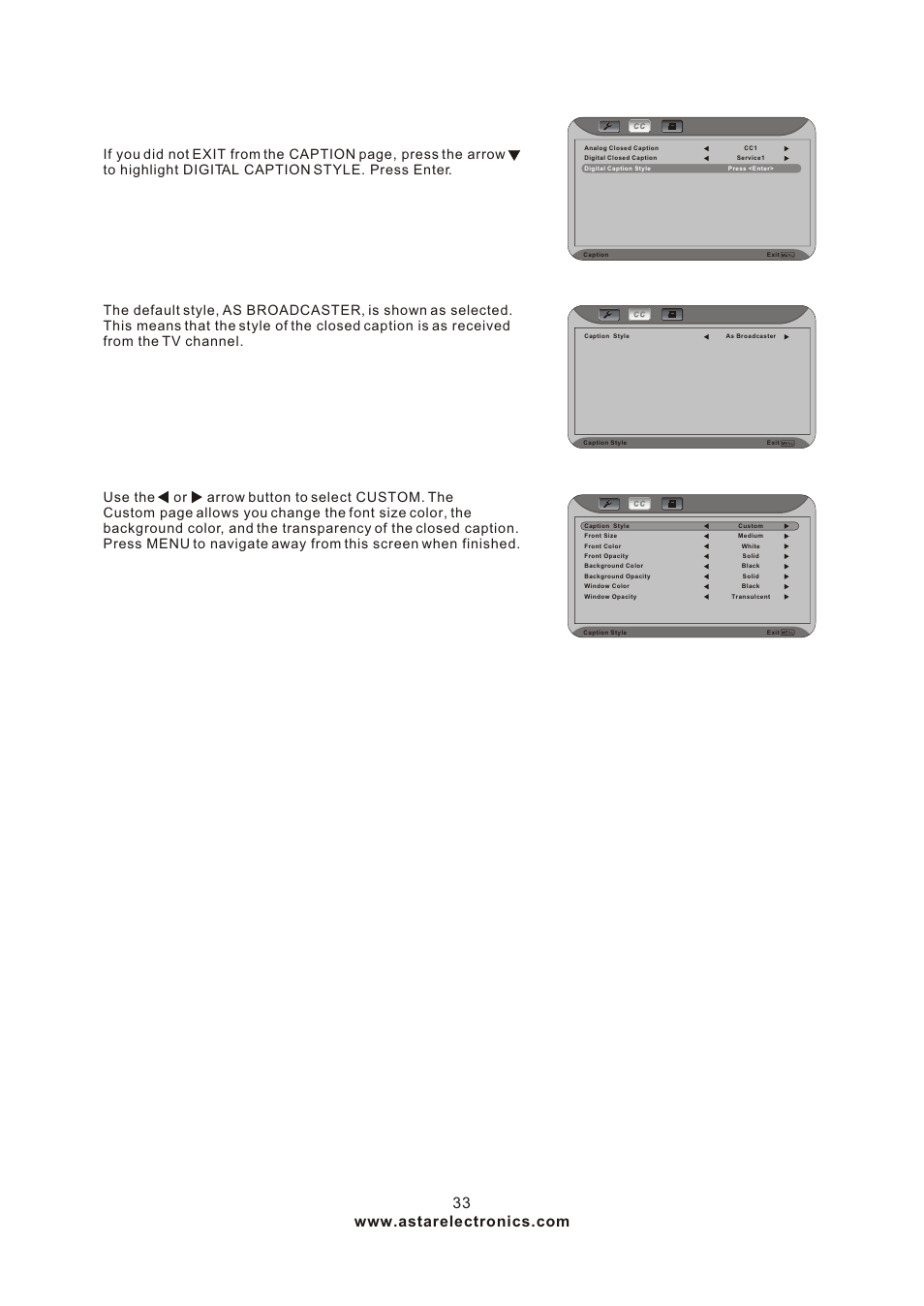 Т³гж 33 | ASTAR ASTAR 27''HDTV User Manual | Page 33 / 52