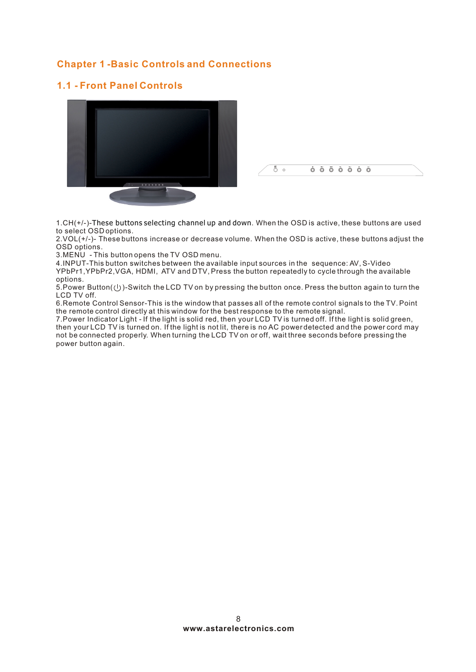 Т³гж 8 | ASTAR ASTAR 27''HDTV User Manual | Page 8 / 52