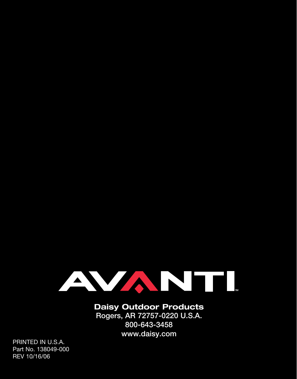 Daisy AVANTI Medalist 888 User Manual | 16 pages