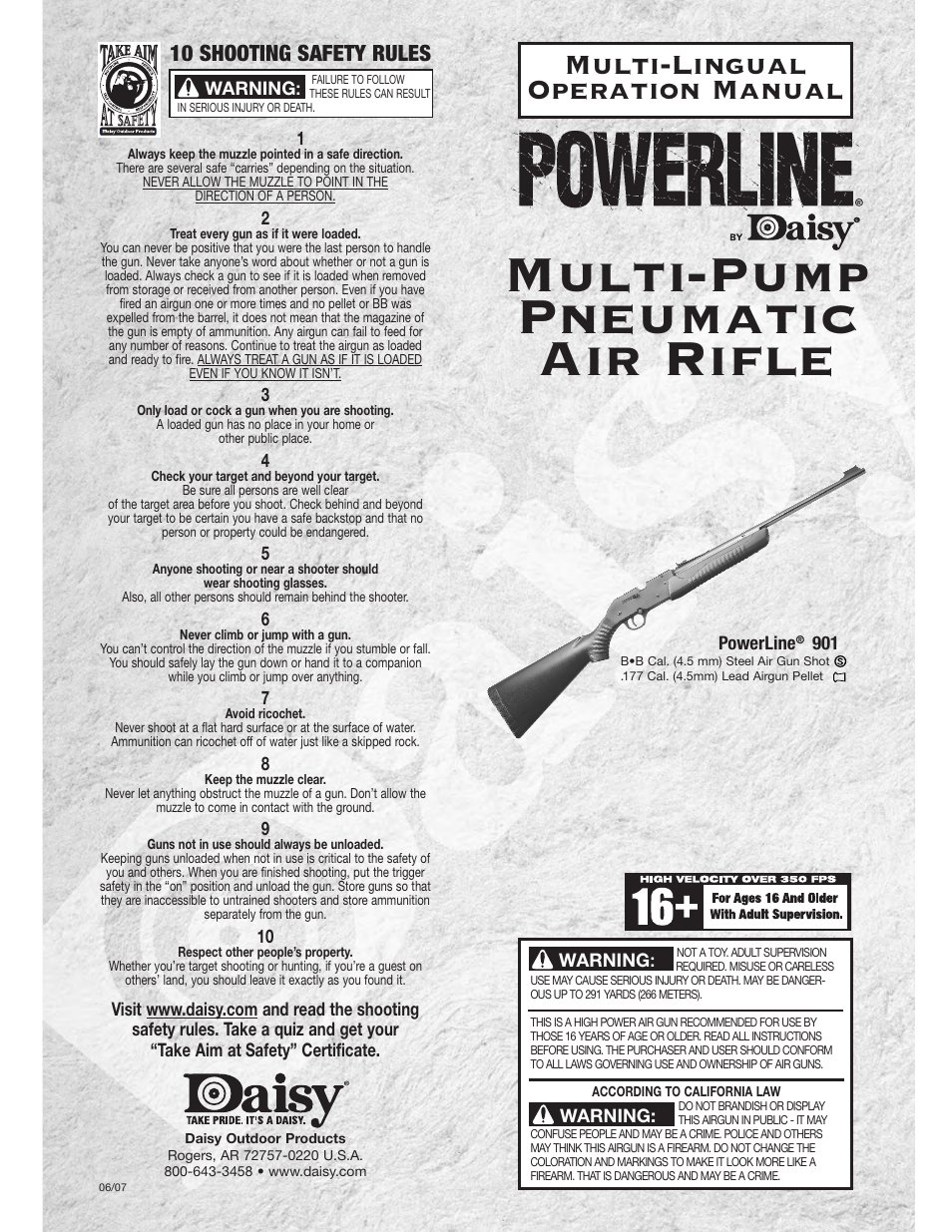 Daisy PowerLine 901 User Manual | 7 pages