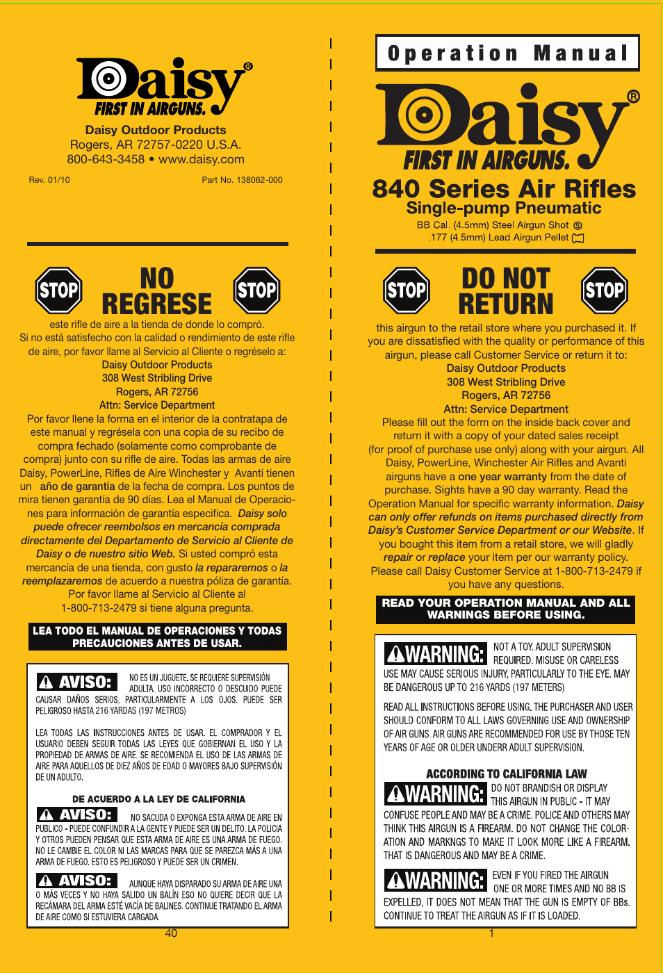 Daisy 840C Mossy Oak Grizzly User Manual | 20 pages