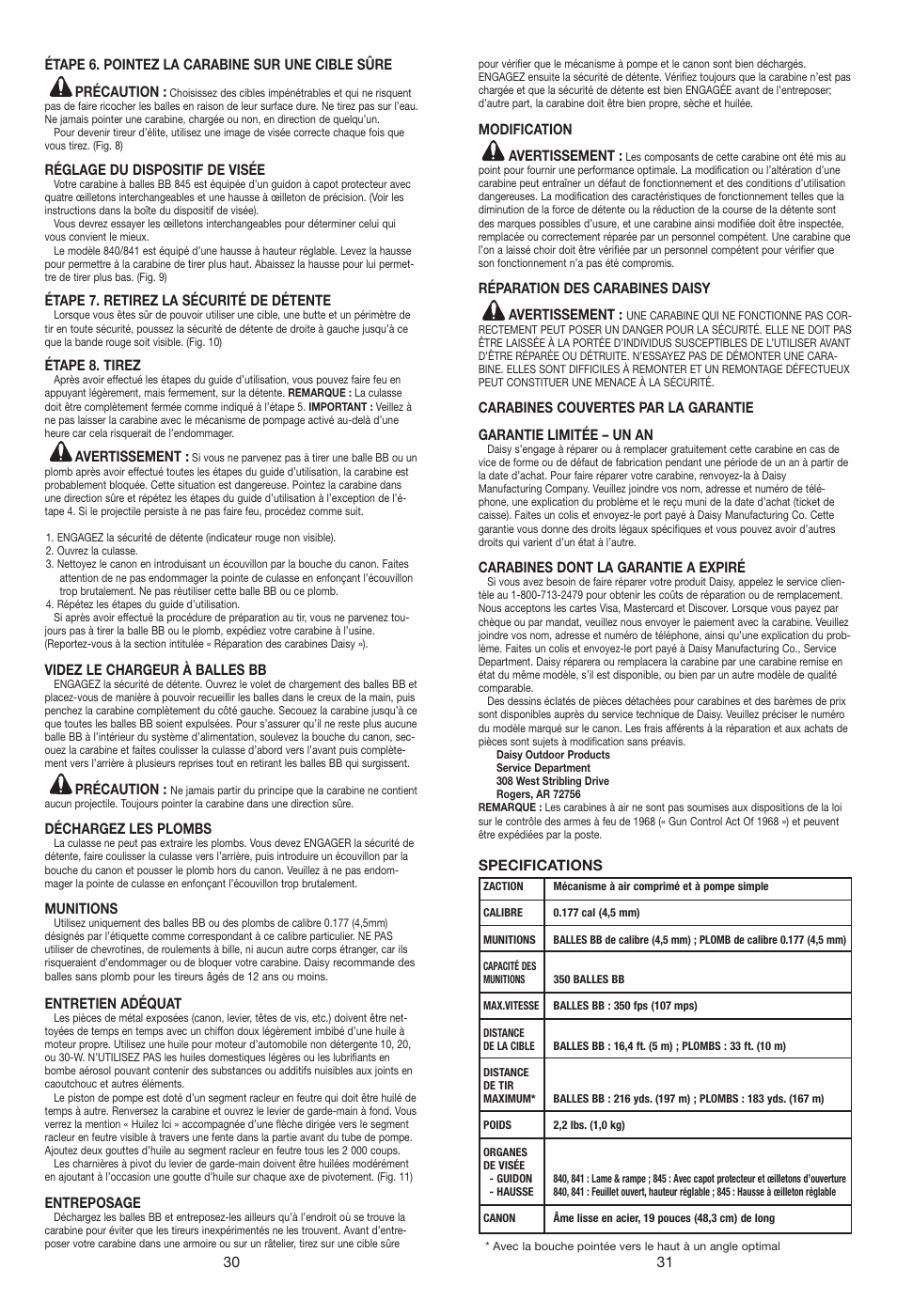 Daisy 840C Mossy Oak Grizzly User Manual | Page 16 / 20